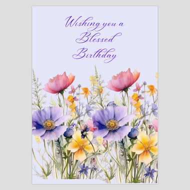 Blessings Floral Bouquet Birthday Card