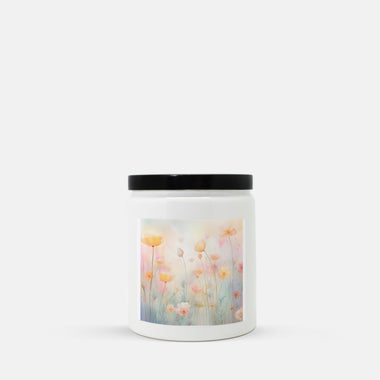 Spring Blooms Coconut Soy Wax Ceramic Candle (8oz - White)