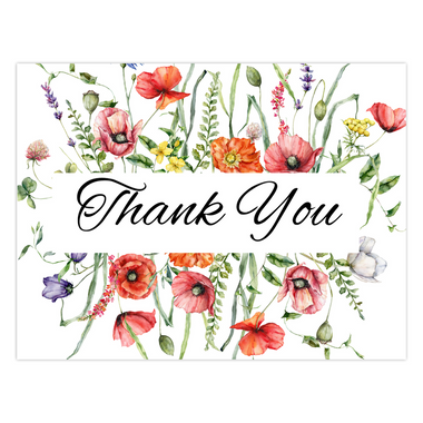 Floral Enchantment Thank You Folded Cards