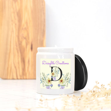Daisy Dreams Hand-Poured Soy Ceramic Candle (8oz - White)