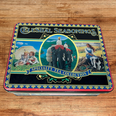 Vintage 1989 Celestial Seasonings Tea "Elephants Wizard" Specialty Collection Tin Box (empty)
