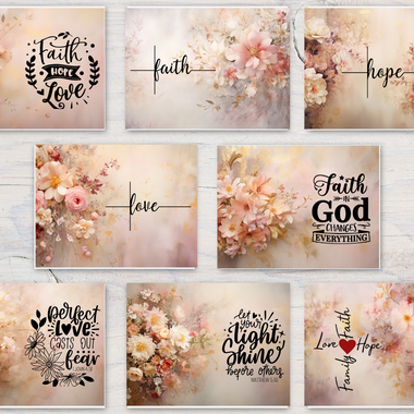 Floral Reflections: Faith, Hope & Love Notecards (8-Pack)