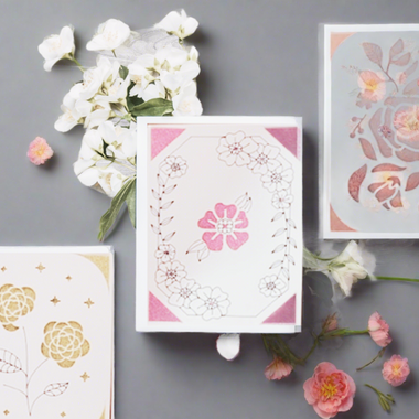 Handmade Die-Cut Floral Greeting Cards (3 pack)