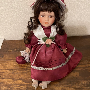 Irish Souvenir Porcelain Collector's Doll in dressed in holiday lace dress (NO SHOES)