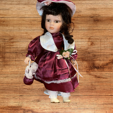 Irish Souvenir Porcelain Collector's Doll in dressed in holiday lace dress (WITH SHOES)