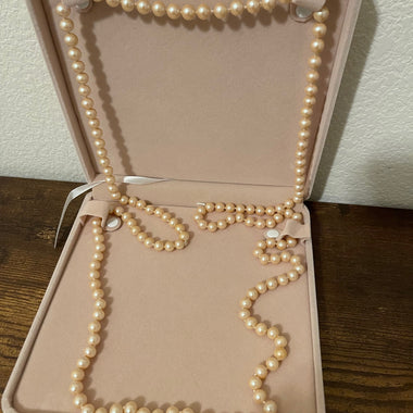 Vintage 25" inch Faux Champagne Color Pearl Necklace
