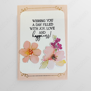 Pink Petal Everyday Wishes Handmade Greeting Card