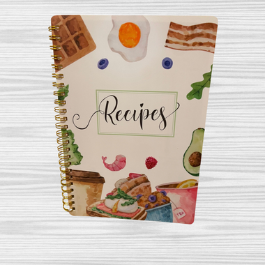 Customizable A5 Recipe Book - with Spiral Binding, Holds Up to 104 Recipes