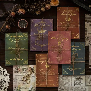 50pcs/set Handwritten Vintage Renaissance English Letters on Colored Paper for Creative Journaling a