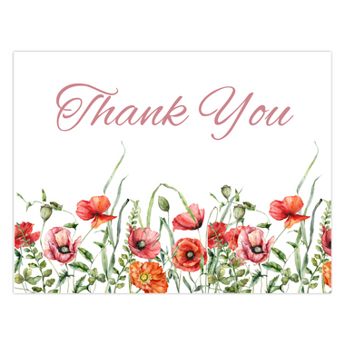 Pink Wildflowers Thank You Card