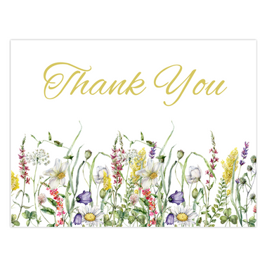 Yellow Wildflowers Thank You Folded Cards