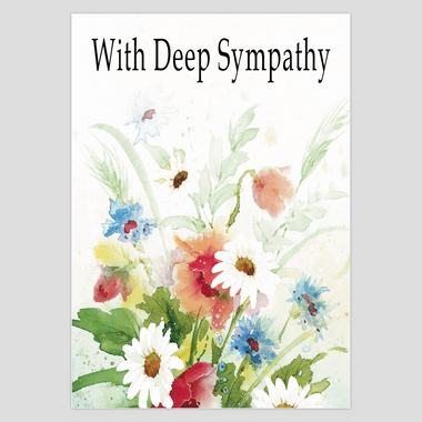 Blue and White Daisies Sympathy Card