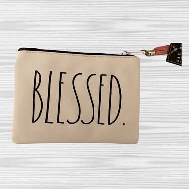 Inspirational Cosmetic zipper bag "Blessed inscription"