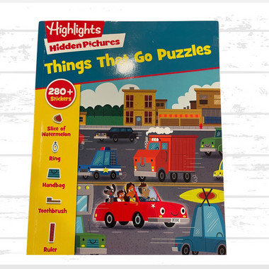 Things That Go Sticker Puzzles (Highlights Sticker Hidden Pictures)