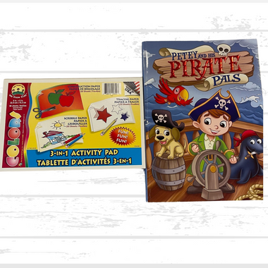 2-set inc: Petey And His Pirate Pals Coloring Book and 3-in1 Activity Pad