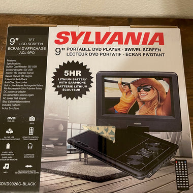 Sylvania Black 9" Portable Swivel Screen DVD Player SDVD9020