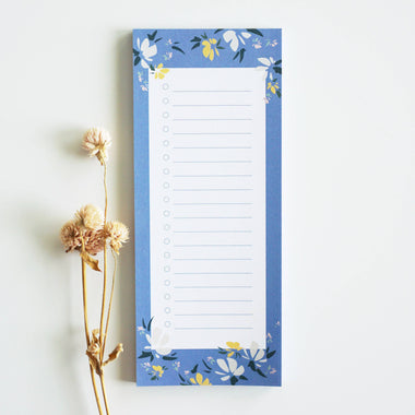 Cloud Blue Floral Checklist
 Notepad
