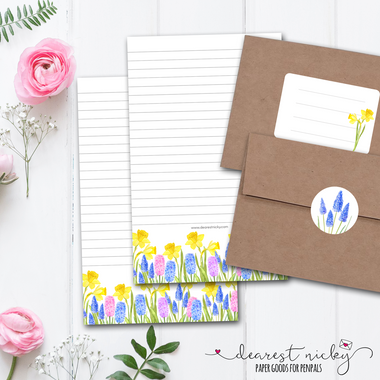 Daffodil & Hyacinth Garden Letter Writing Set