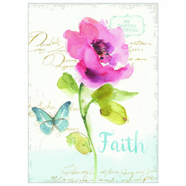 Pink Flower & Butterfly Encouragement Scripture Card