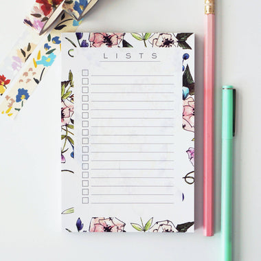 Spring Floral List Notepad