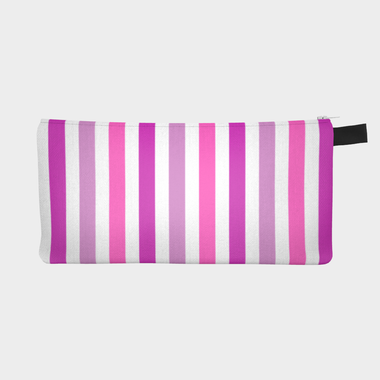 Pretty in Pink Stripe Pencil and Cosmetic Case