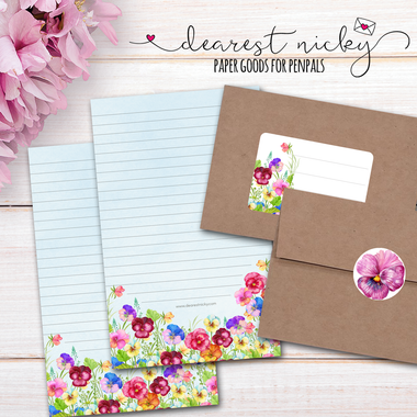 Pansies Letter Writing Set