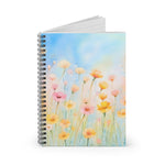Springtime Blue Floral Spiral Notebook - Ruled Line