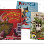 (3) Scholastic Books:  Pete the Cat, Chester The Brave, Dinosaurs Christmas
