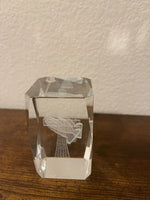 3D Laser Etched Crystal Paperweight of Praying hands