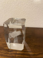 3D Laser Etched Crystal Paperweight of Praying hands