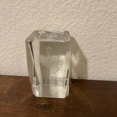 3D Laser Etched Crystal Paperweight of Praying hands