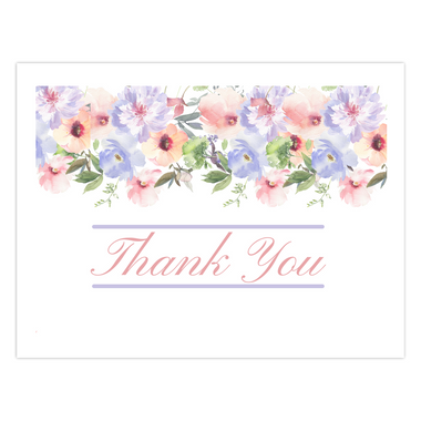Floral Gratitude: Purple Bouquet Thank You Notecards