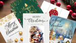 10ct Assorted Christmas Cards Originally Designed with Printed Messages