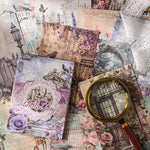 50-sheets (6pcs) set Vintage Floral Butterfly Pattern Non-Adhesive Paper for scrapbooking, crafts, journaling