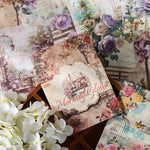 50-sheets (6pcs) set Vintage Floral Butterfly Pattern Non-Adhesive Paper for scrapbooking, crafts, journaling
