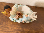 Vintage African American Boy Angel with Harp Figurine