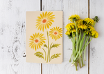 Handmade Yellow Daisy Nature Notecards  (8 pack)