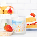 Blue Floral Bliss Frosted Candle (Pink Wick) Glass (11 oz)