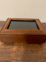 Vintage Sankyo Wooden Musical Picture Frame Jewelry Box