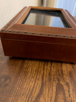 Vintage Sankyo Wooden Musical Picture Frame Jewelry Box