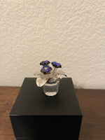 Rare Swarovski Crystal Memories Figurine- Primula Flowers - Rhodium Blue 718985