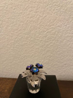 Rare Swarovski Crystal Memories Figurine- Primula Flowers - Rhodium Blue 718985