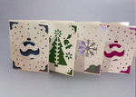 Handmade Christmas Holograph Die Cut Cards (4 pack)