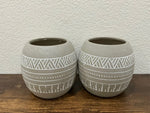 Dual Round Ceramic Planters by Natalie de Ranieri
