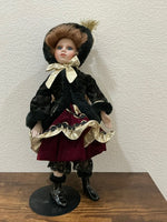 Franklin Mint "Emily Jane" Winter Princess Porcelain Doll with Stand
