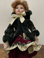 Franklin Mint "Emily Jane" Winter Princess Porcelain Doll with Stand