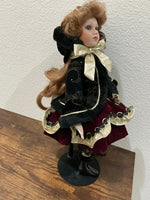 Franklin Mint "Emily Jane" Winter Princess Porcelain Doll with Stand