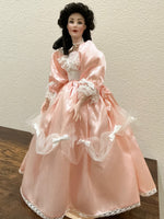 Title: Vintage Franklin Mint Heirloom "Savannah" Southern Belle Porcelain Doll with Stand