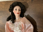 Title: Vintage Franklin Mint Heirloom "Savannah" Southern Belle Porcelain Doll with Stand