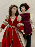 Franklin Heirloom Collection Romeo & Juliet Hand-Painted Porcelain Dolls